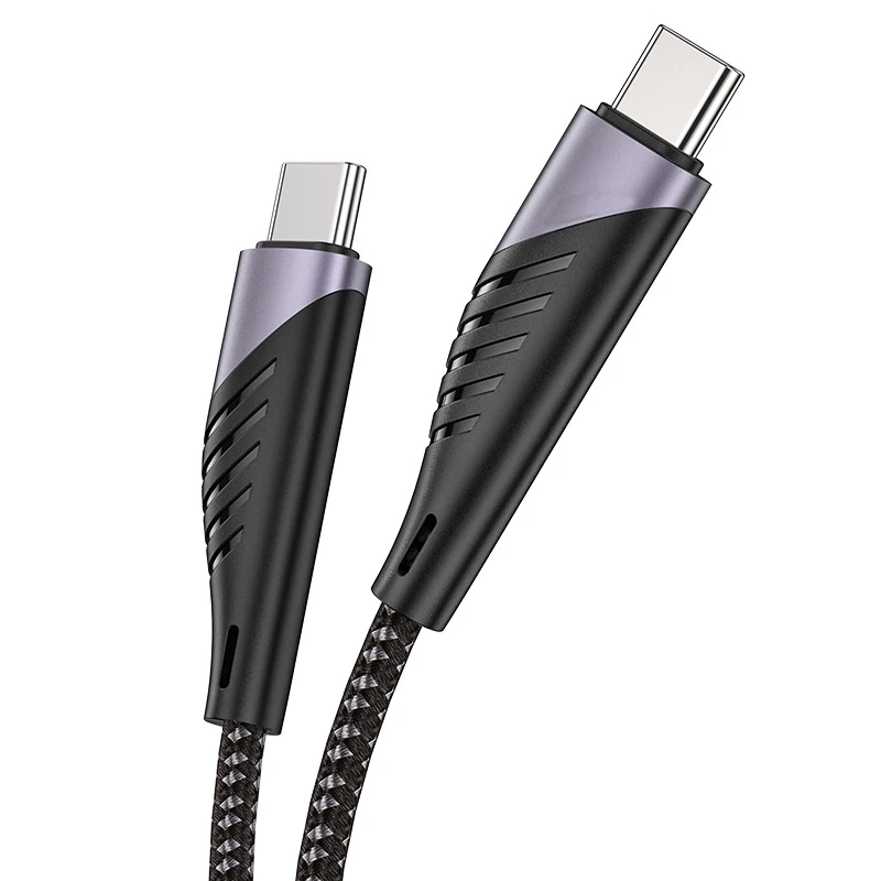 
100W 60w 5A Custom 1m 2m 3m Nylon Braided 3.1 Metal pd Fast Charging usb c to c cable 