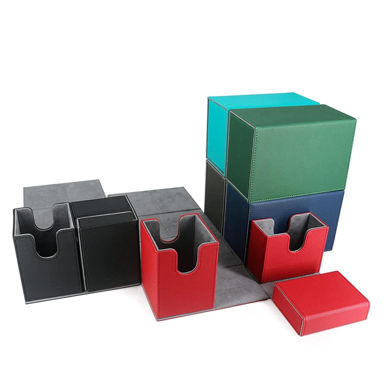 Modern Dice Box Leather Playing Card Tcg Gaming Storage Holder Trading Card Game Deck Box