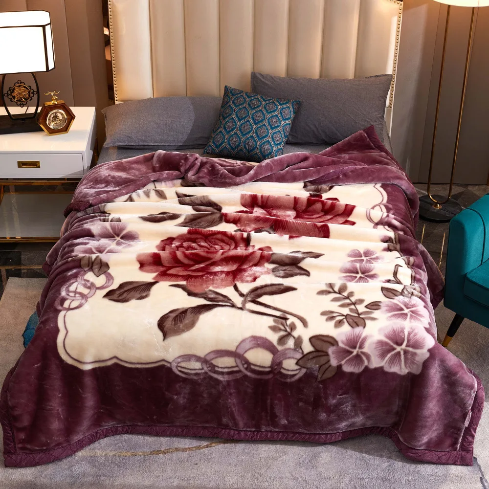 Extra Thick Raschel Blanket Custom Printed Cheap Soft Polyester Flannel Fleece Blanket