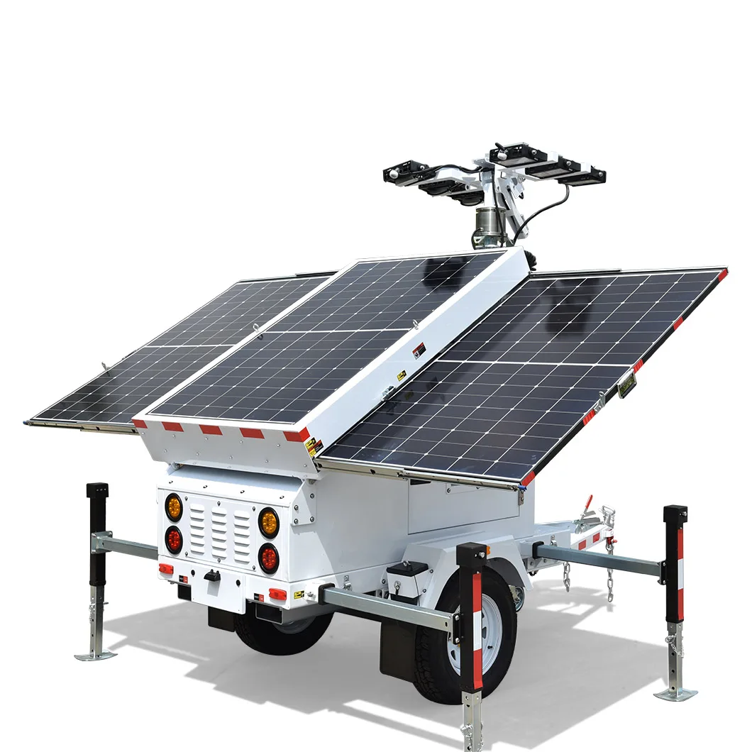 Hydraulic lifting solar light tower LDE light 1300W