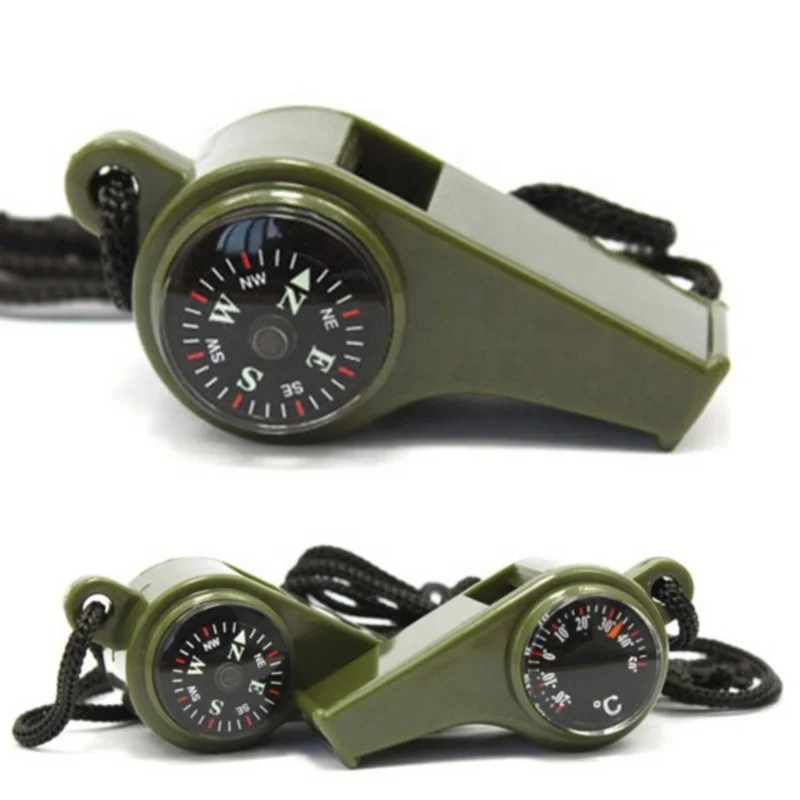 Safety Whistle Wholesale Customized Plastic Whistle Compass And Thermometer 3 In 1 Multi-Function Safety Whistle