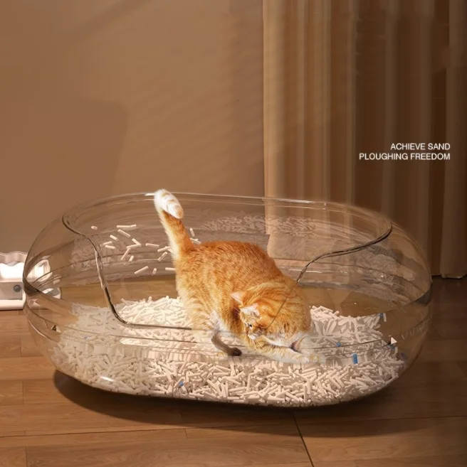 2024 Factory Wholesale New Capsule Extra Large Cat Litter Box Creative Semi-Closed Cat Toilet Litter Box