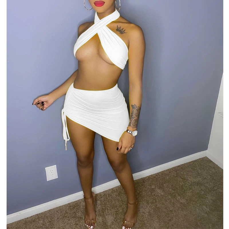 CA1945A 2021 apparel women sets two piece skirt set sexy 2 pieces outfits vendor for clothing