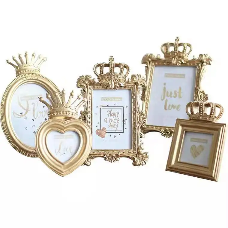 European Hot Creative picture photo frame Round Square Small Resin Vintage Photo Frame Modern Home Accessories