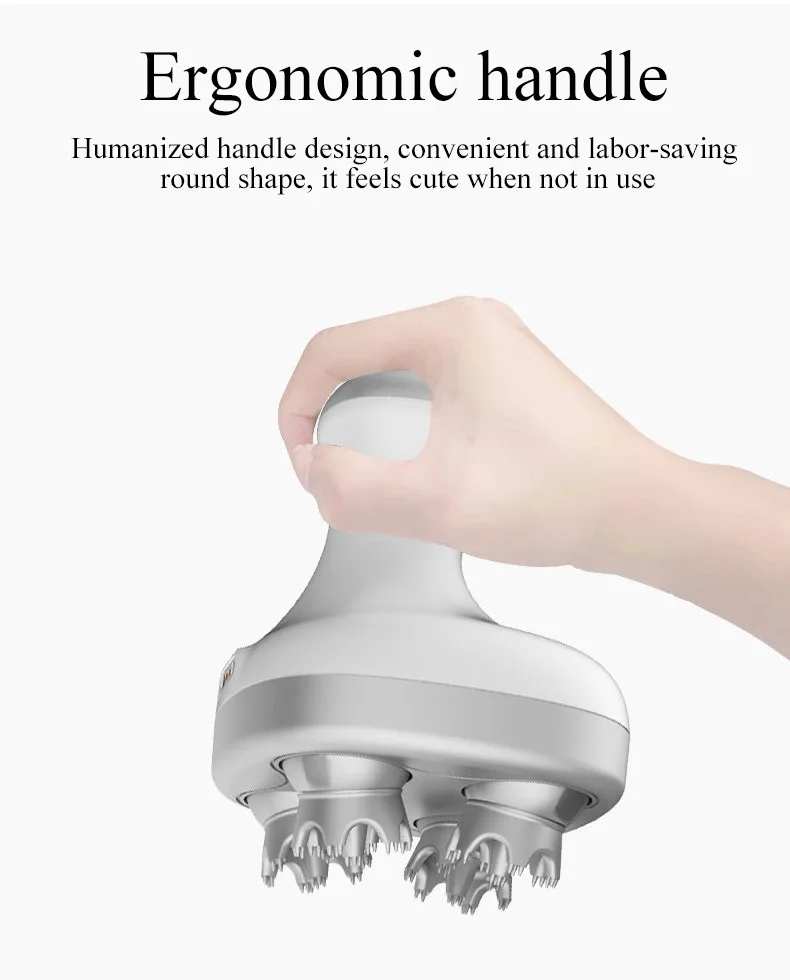 Drop shipping Cat Smart Handy Automatic Silicone Rechargeable Electric Machine Scalp Head Massager