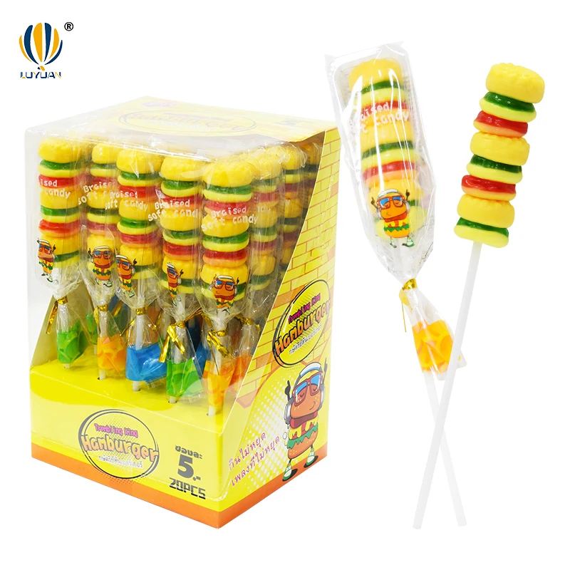 Sour Sweet Fruit Bulk Hamburger-shaped Gummies Gummy Jelly Candy Halal Gummy Candy