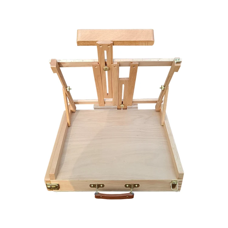 China Supplier Wholesale Natural Movable Easel Wooden Sketch Box Tabletop Easel Box