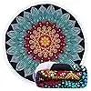 Rainbow Mandala Tapestry Roundie Soft Cotton Hippie Beach Towel For Picnic Wall Hanging Beautiful Round Shape For Home Use