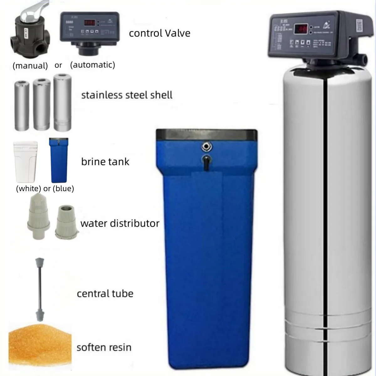 3000L automatic stainless steel  Water Treatment Home Use Residential Domestic Water Softener System