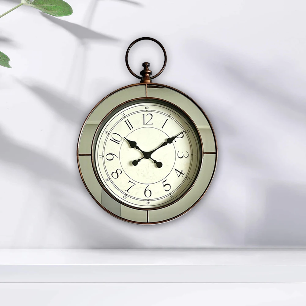 17 дюймовые Ретро дизайнерские пользовательские антикварные пластиковые настенные часы для украшения дома