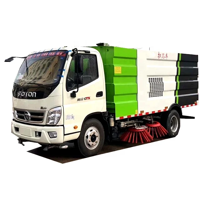 High quality Foton 140HP City Sanitation Vacuum Suction street sweeping cart 5 ton Road cleaning Sweeper Truck