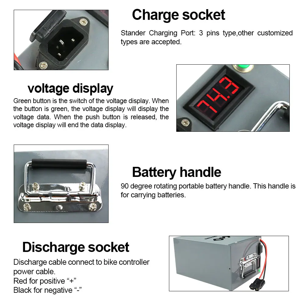 Electric Scooter Ebike li-ion 72v 40ah 2000W 3000W 5000W lithium ion battery pack