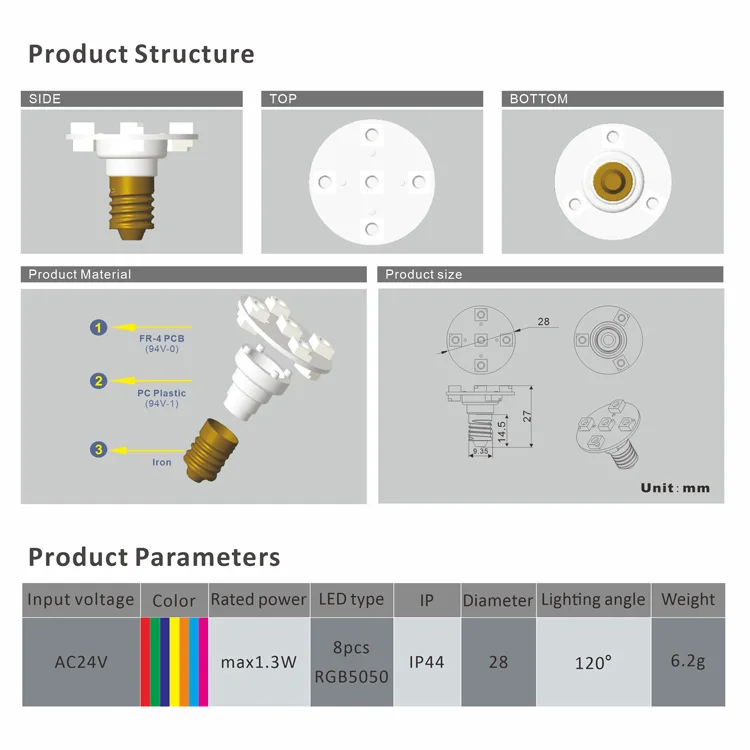 Aglare хорошее качество дешевый Автомобильный RGB-светодиод e14 автомобильный rgb-Программируемый светильник 24 В 60 в rgb светодиодный осветительный прибор