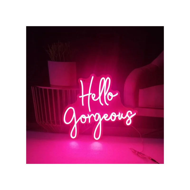 Custom wedding decoration hello gorgeous neon sign letters led light neon sign decor Home Bar Wall Bedroom