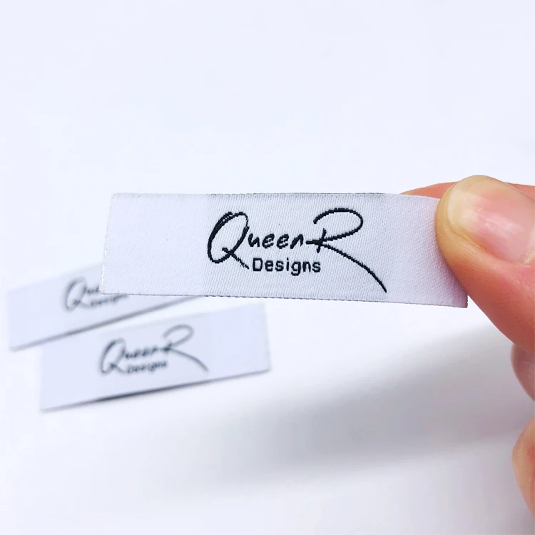  Этикетка для шляпы и одежды Экологичная ткань на заказ полиэфирная пряжа горячей резки 50 ден дамасский узор тканая этикетка аксессуаров