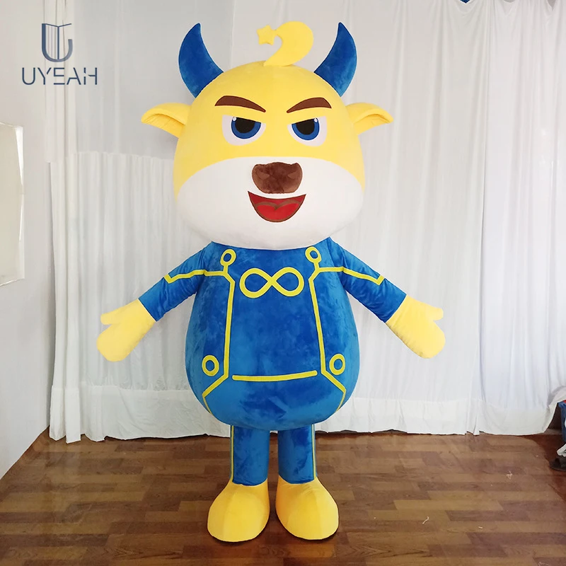 UYEAH Китай оптовая продажа на заказ высокое качество одинарная одежда талисман костюм для взрослых