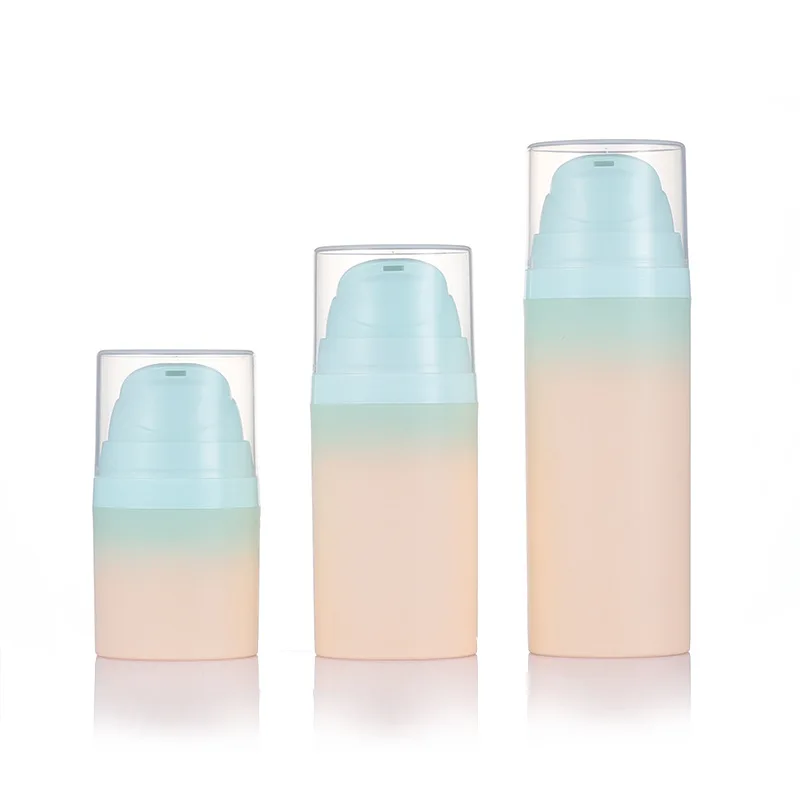Empty luxury colorful eco friendly plastic cosmetic packaging serum lotion airless pump bottle