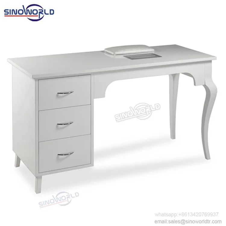 
Wholesale Ultra Luxury Vintage Black Double Modern Station Salon Furniture Nail Table Manicure Table 