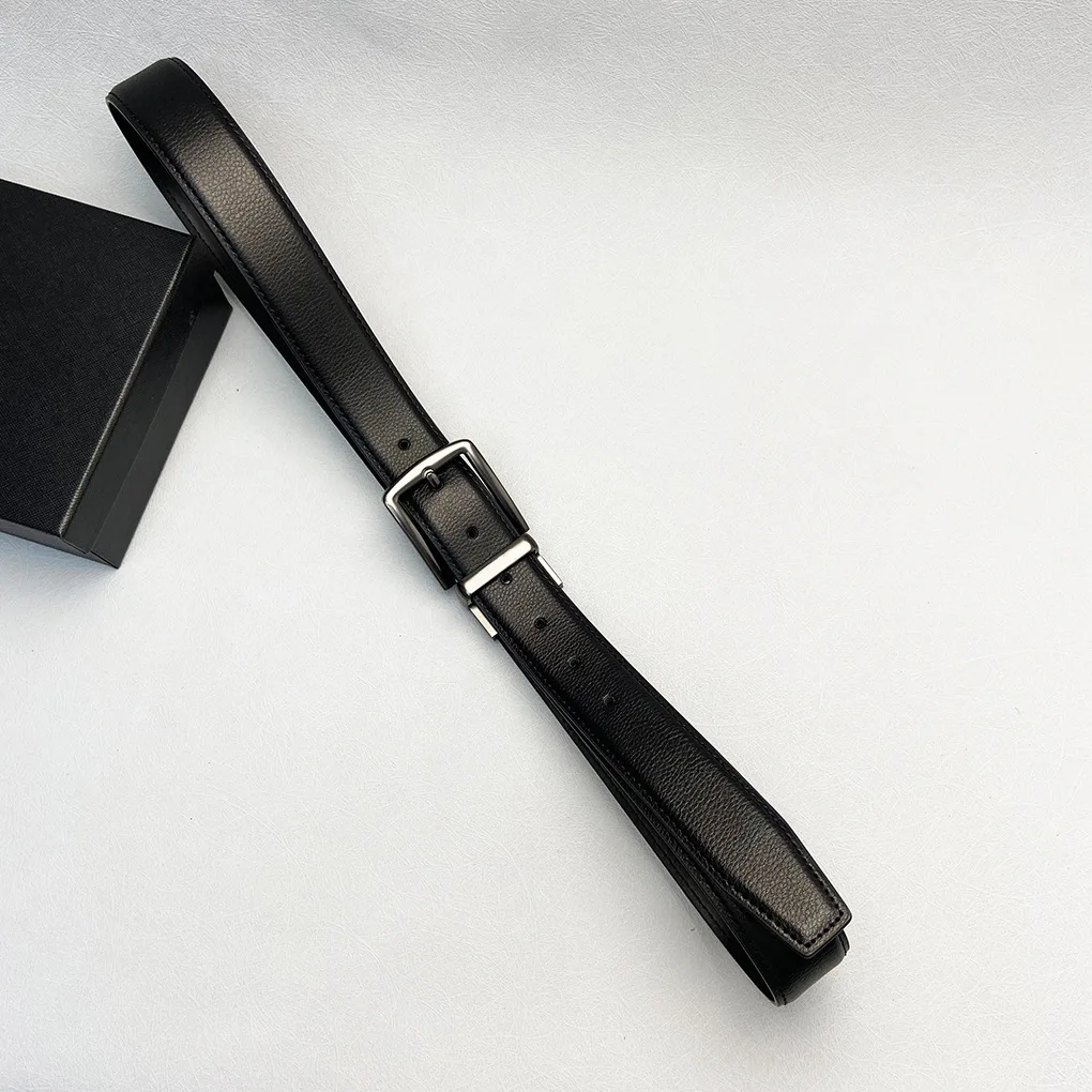 3.4cm New High Quality Pin Buckle Genuine Leather Belt Men Reversible Leather Belt Casual Business Belt Men