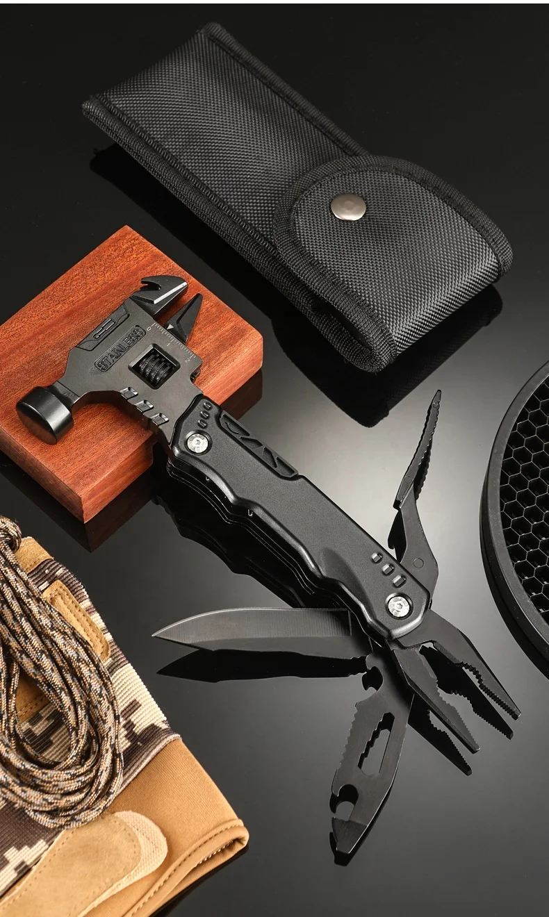 16 in 1 Multitools High Quality Multifunctional Pliers Multitool Claw Hammer Adjustable Wrench Multitool