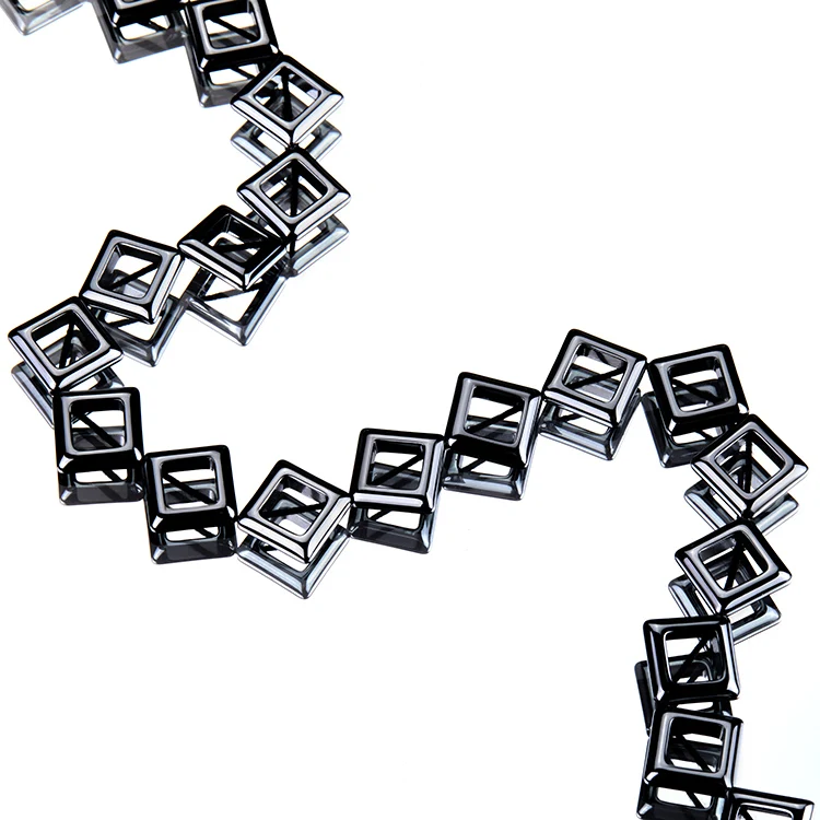Medium hole diamond-shaped hematite jewelry beaded beads can be customized
