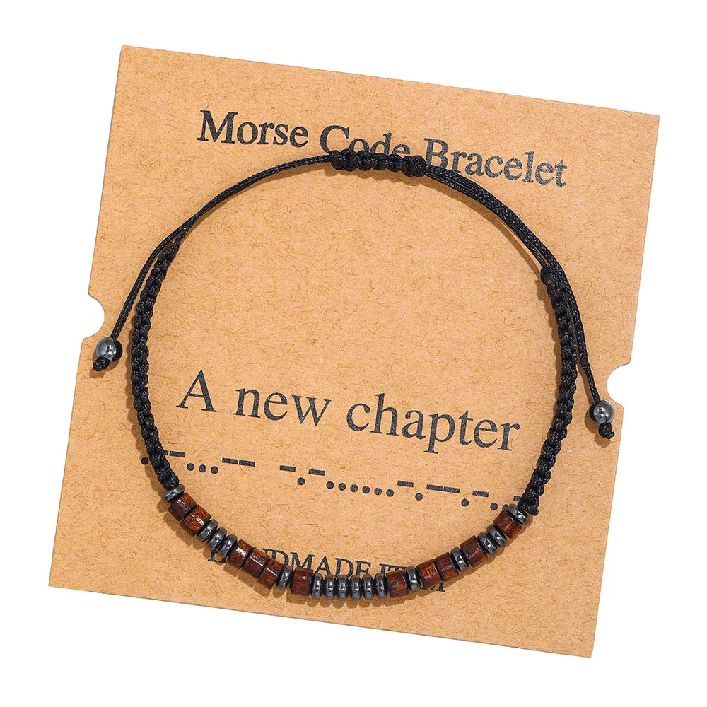 Hot Selling Braided Bracelet Morse Code Alphanumeric Couple Morse Code Bracelet