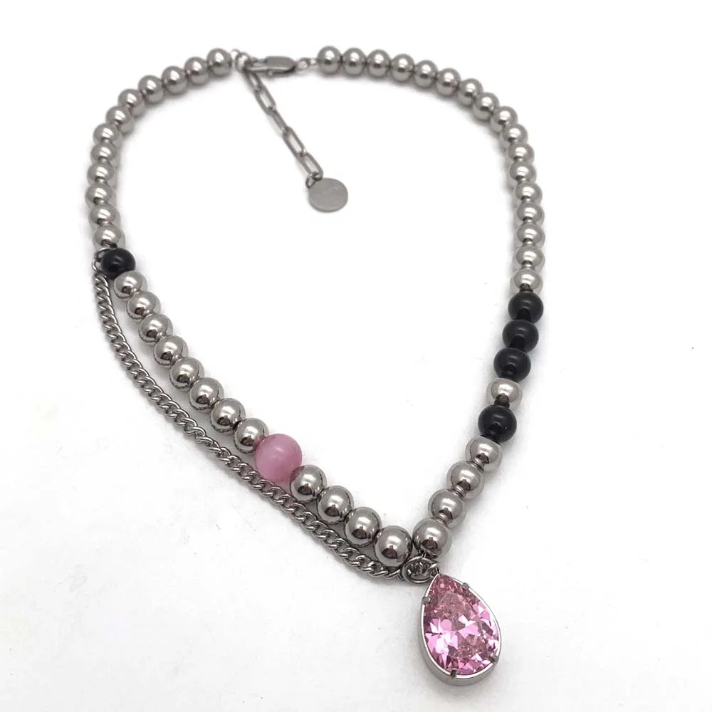 BSCI audit factory extra large ball chain 8mm thick stainless steel beaded necklace