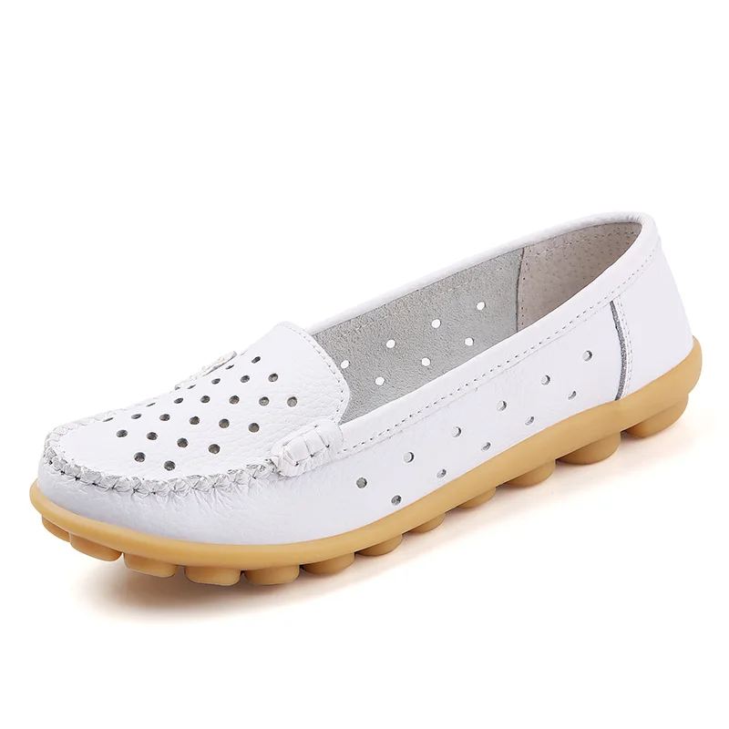 White Breathable Soft Women Loafers Luxury Casual Shoe Ladies Moccasin Shoes