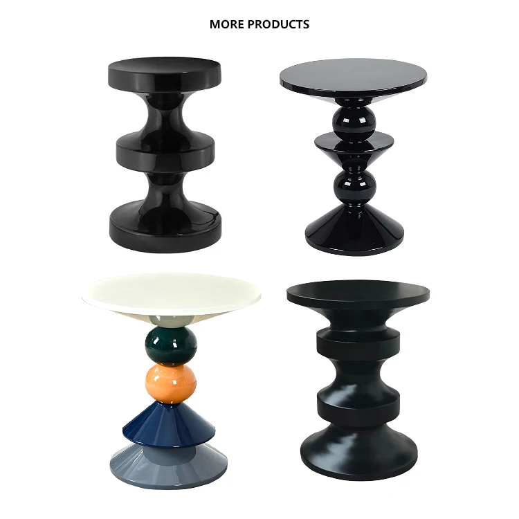 Nordic fiberglass tea small coffee side stool for hotel bed living room with Metal In Middle Coffee Table