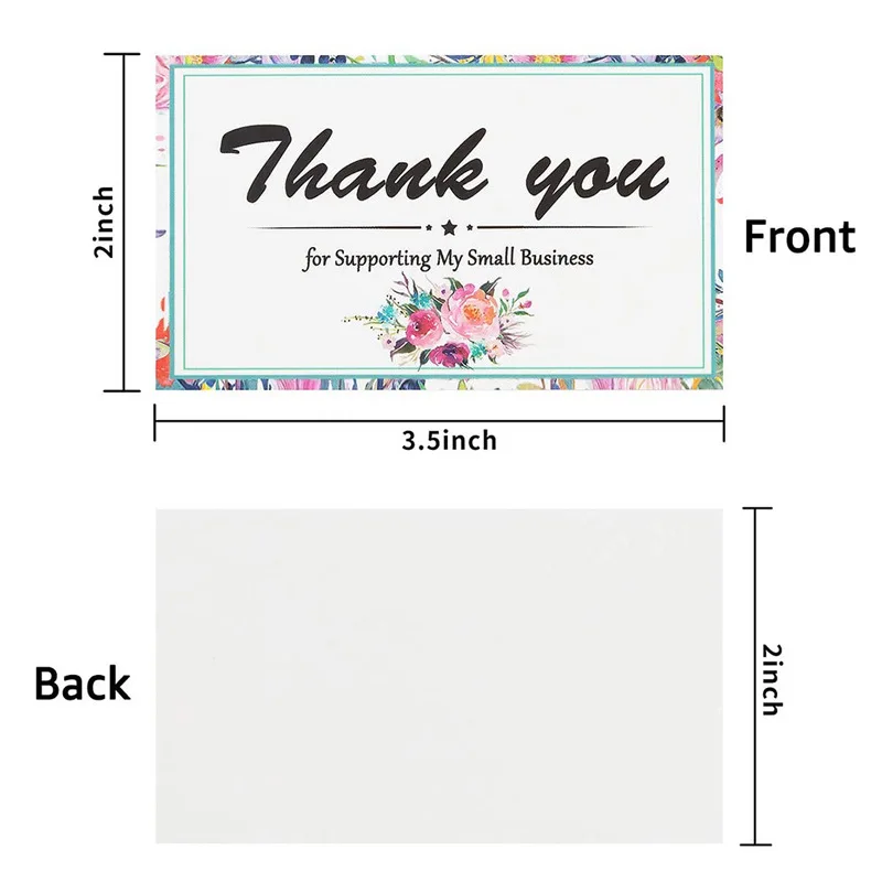 Customized Design Recycled Paper Offset Printing Business Thank You Greeting Card Postcards With Logo