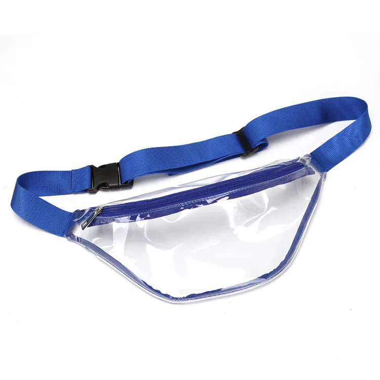 Waterproof outdoor sports clear transparent pvc fanny pack waist belt bag