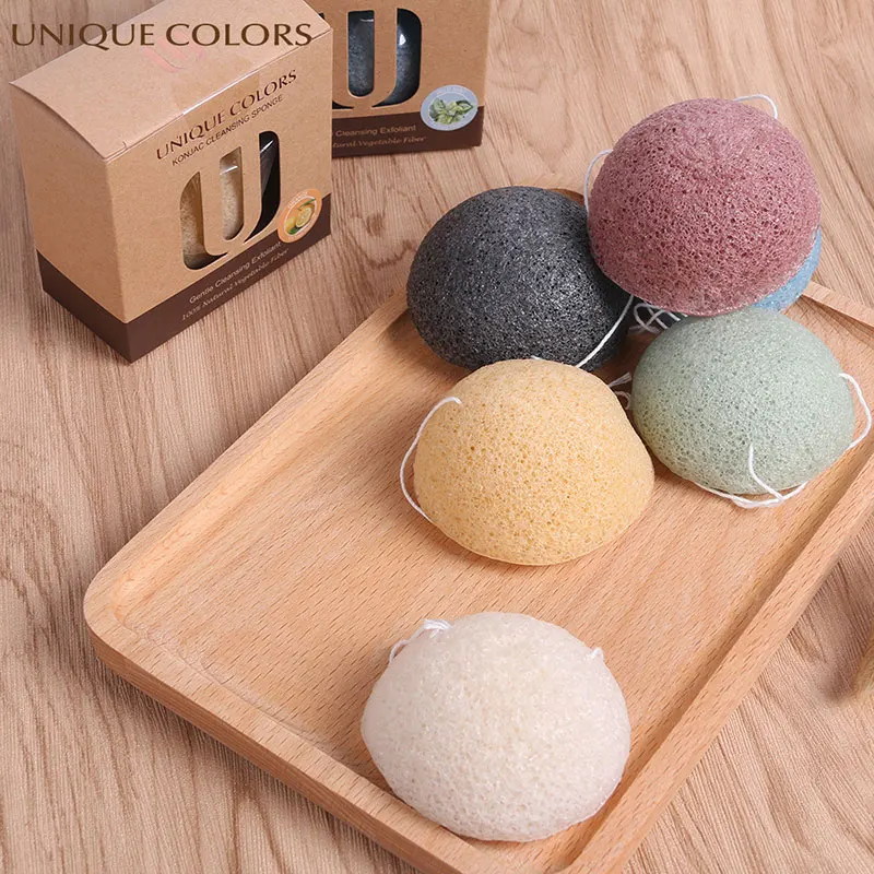 Wholesale natural konjac sponge facial clean washing sponge for woman face skin care