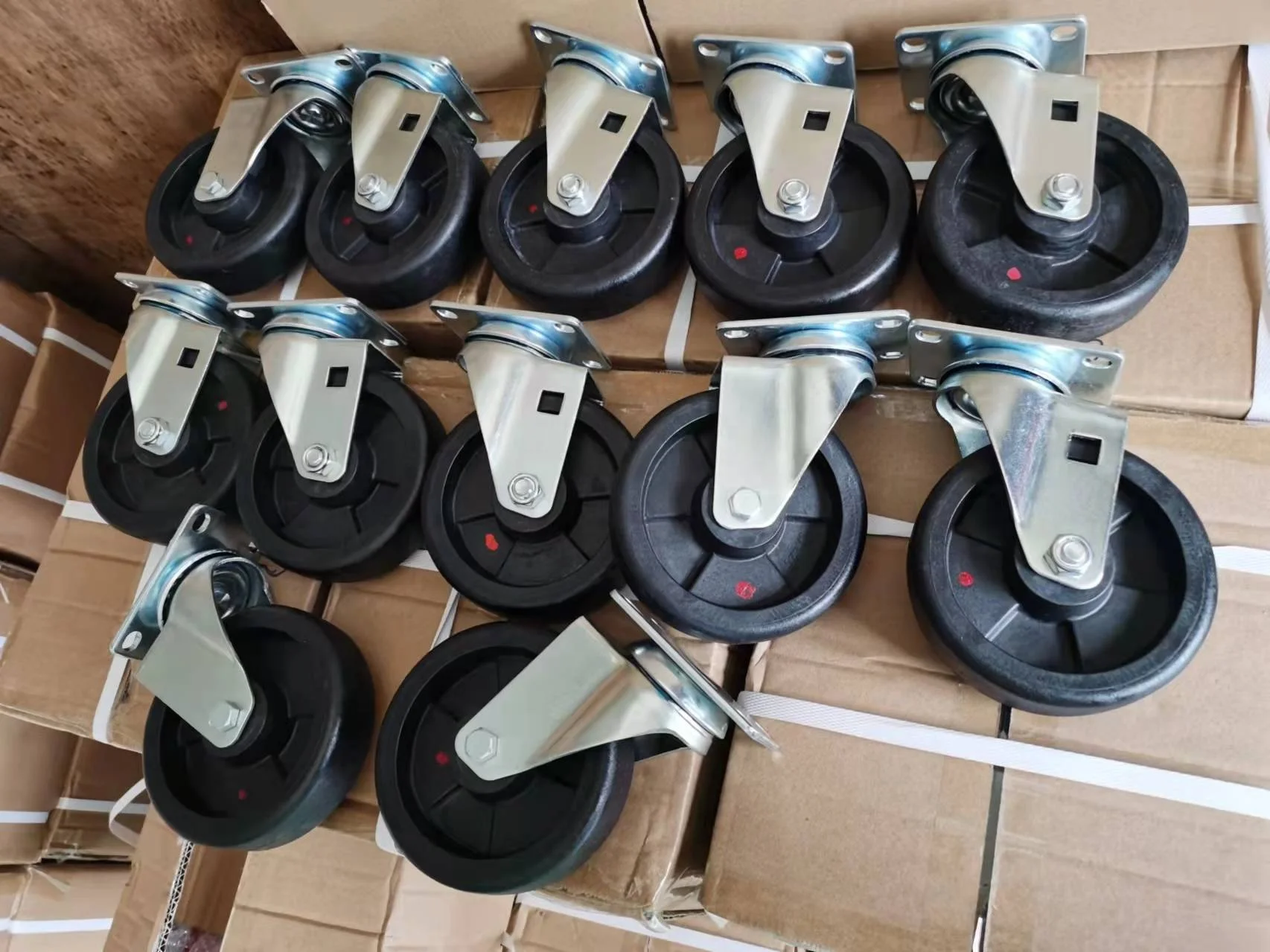 SUS304 75/100/125mm Baking Oven Trolley Castor High Temperature Stainless Steel 304 Caster Wheels Nylon Swivel Plate Castor