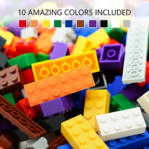 EXERCISE N PLAY Large Pack Regular Colors 1000PCS  Building Bricks Toy Compatible with All Major Brands Toys for Children Gifts