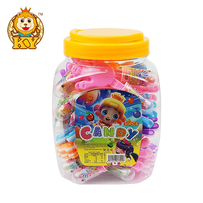 hot selling sweets plastic hand clap toys with nipple hard candy