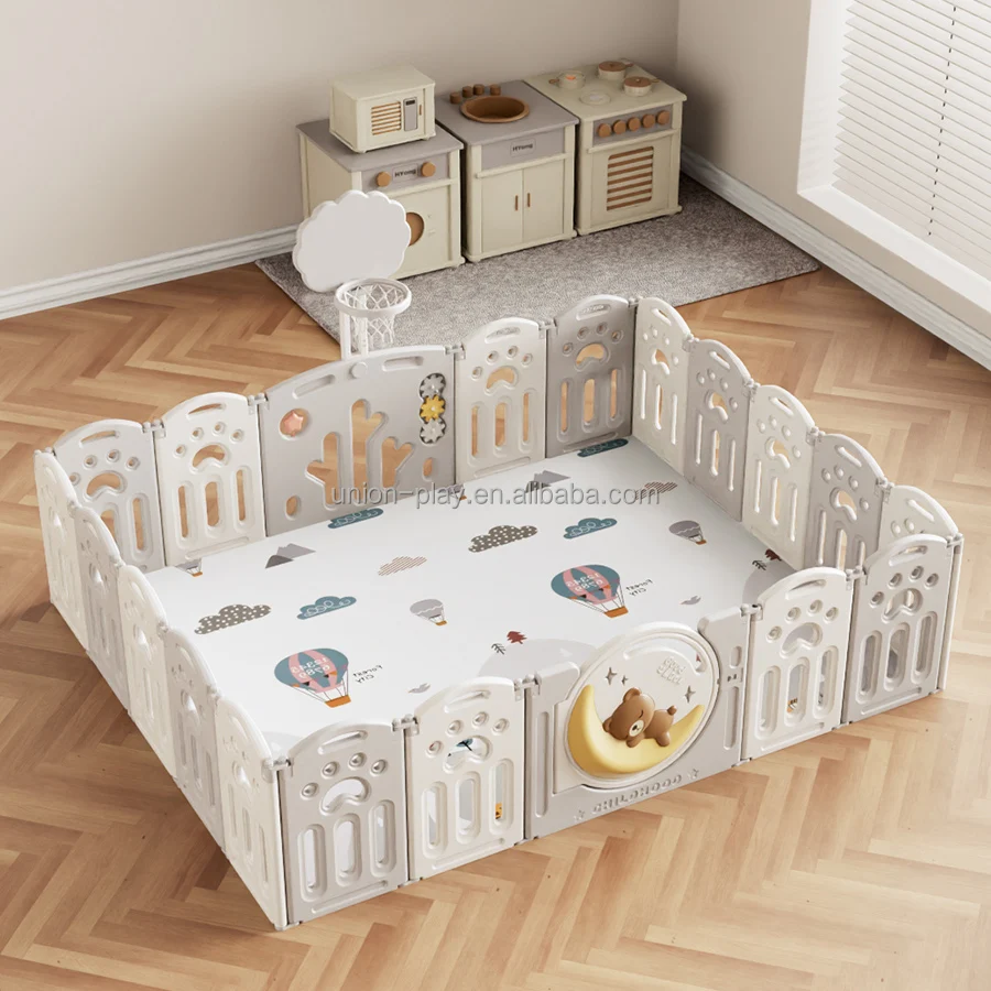 Multi-Combination Luxury Toddler Playyard Indoor Foldable Game Play Yard Baby Safety Plastic Fence Kids Playpens For Children