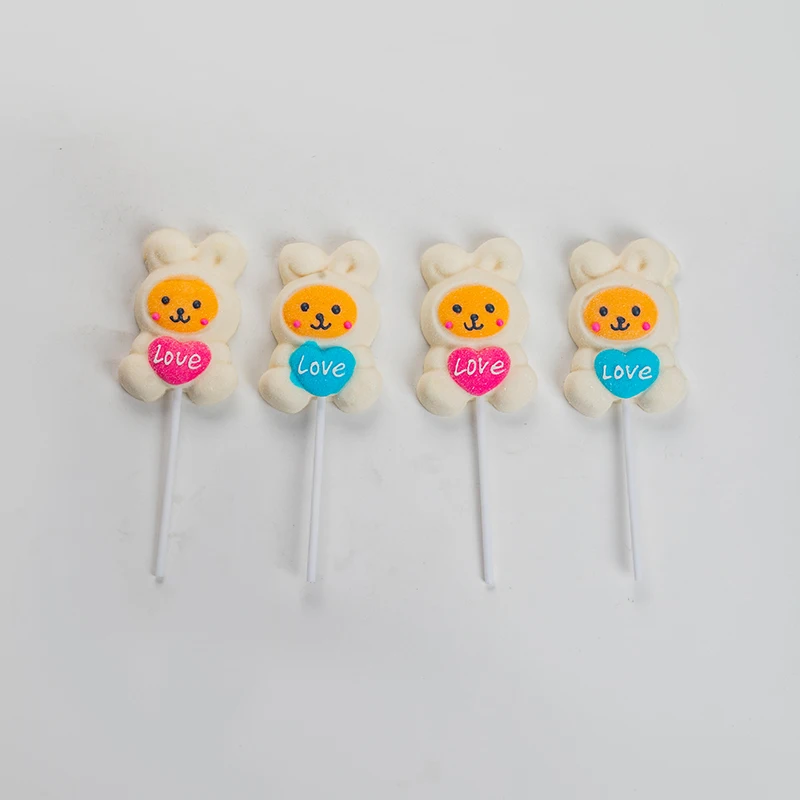 Soft Kitty Shaped marshmallow  candy halal sweets lollipop