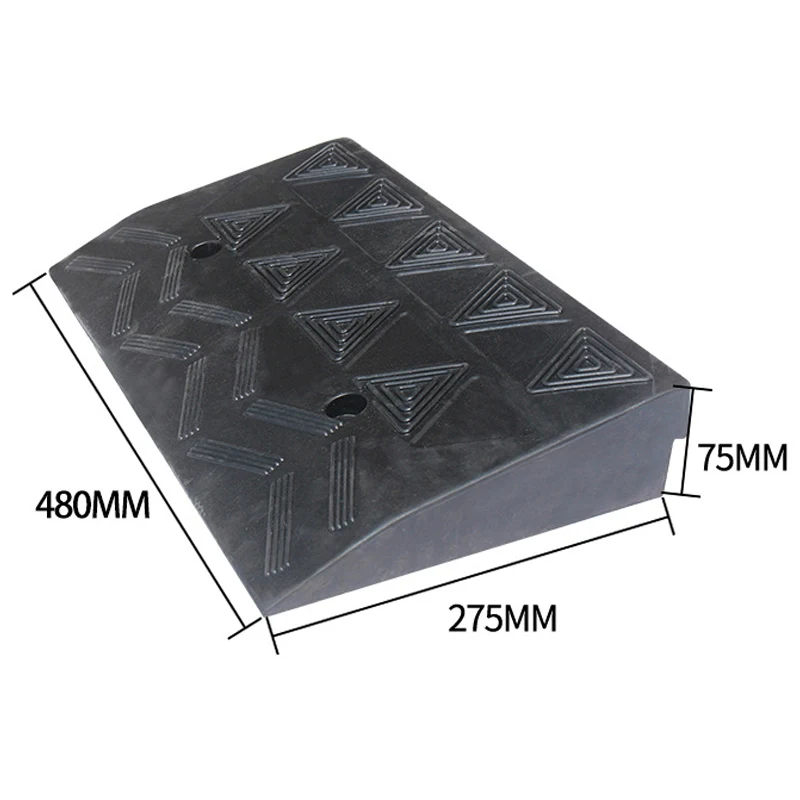 Black 80mm Rubber Curb Ramp Container Loading Kerb Ramps Wheelchair Kerb Ramp