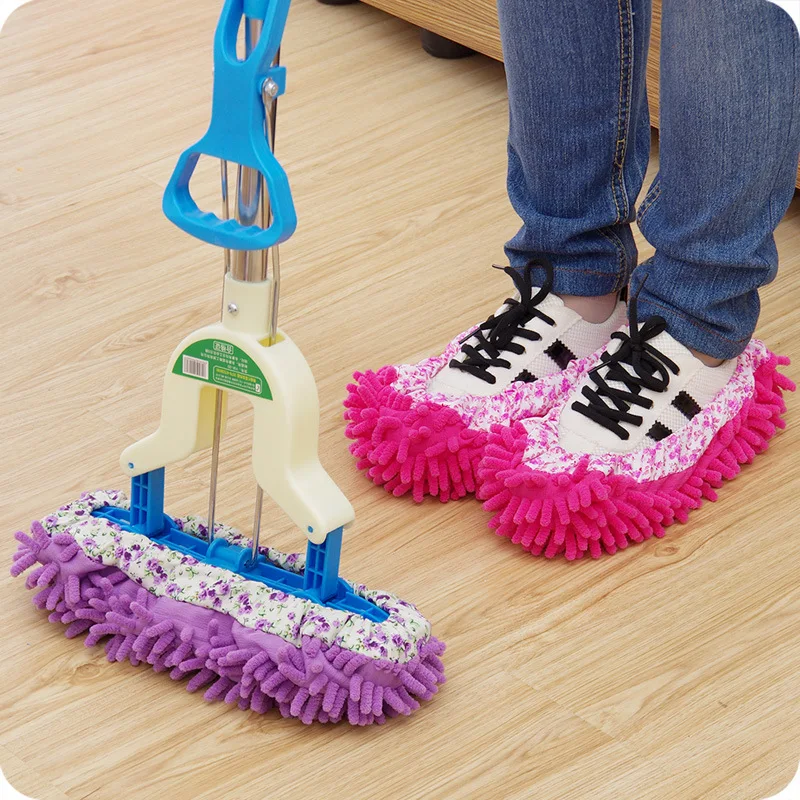 MZL 1PC Dusting Cleaning Foot Shoes Mop Slipper Floor Cleaner Detachable And Washable Slippers