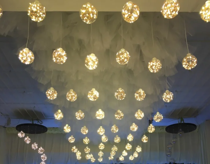 Acrylic Ball Chandelier Starry Wedding Background Hanging for Sale