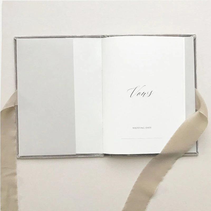 A4 A5 velvet guest book notebook with ribbon and no spiral