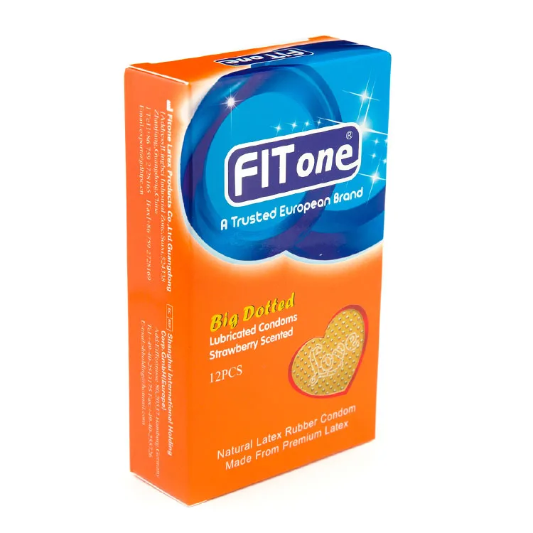 Латексные большие презервативы Fitone в горошек для мужчин стерильные