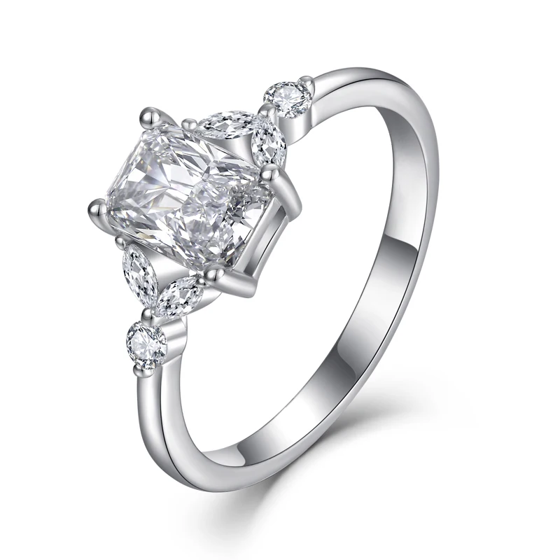 Fashion Custom Women Jewelry 925 sterling silver luxury bold big wedding rings Engagement cheapest wedding rings For Girl