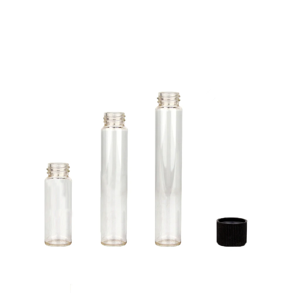 Custom label 80mm 98mm 109mm 120mm Transparent Glass Roll Tubes With CR Cap