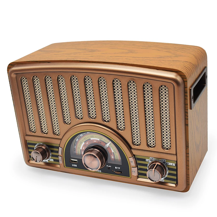 China Usb Rechargeable Classical VintageX Bass Am Fm Sw Shortwave Multiband Transistor Wooden Old Antique Home Radio
