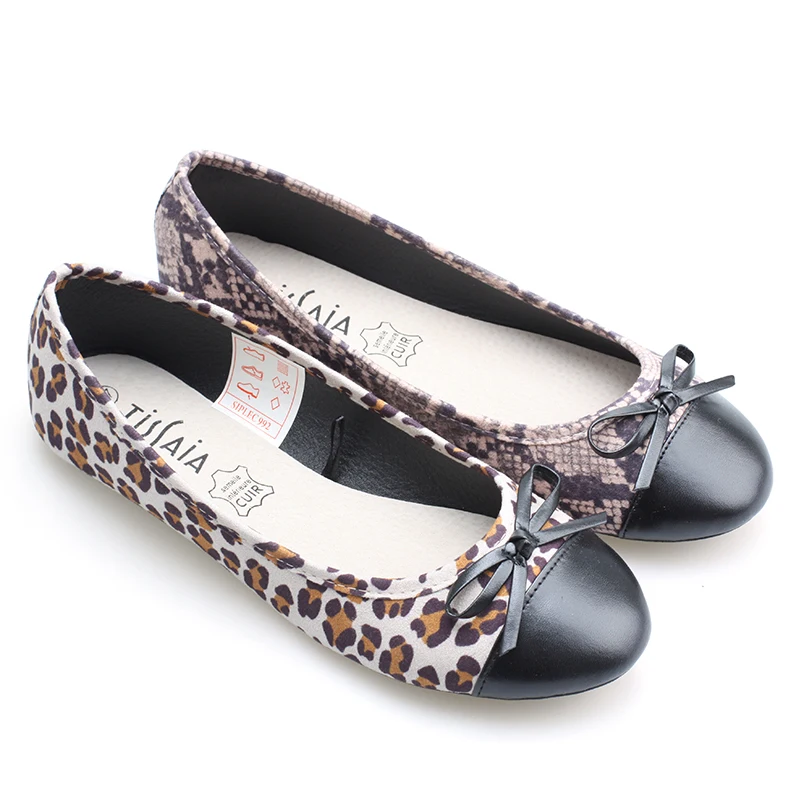 The women causal basic popular bestseller leopard pu upper with bow leather insole soft flat shoes