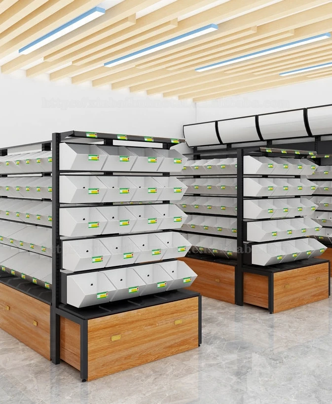 Bulk Snack Shelf Supermarket Convenience Store Wall Bulk Canteen Dried Fruit Small Food Multi-Layer Display Stand Commercial