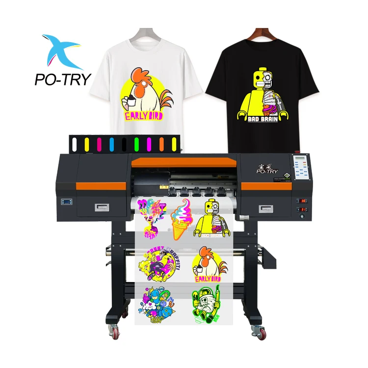 POTRY 8 Colors 60Cm Direct To PET Film DTF Transfer T Shirt Fluorescent DTF Printer