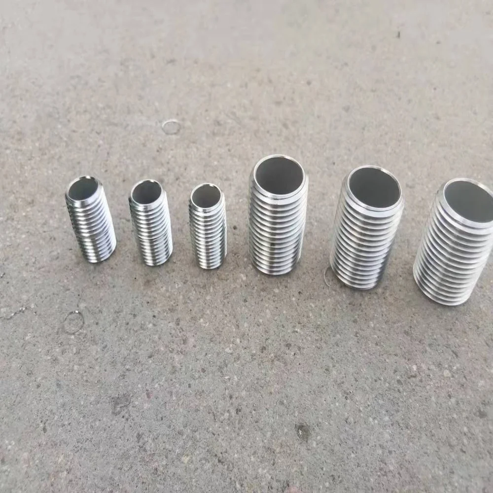 
china factory stainless steel pipe fittings Stainless Steel Barrel Nipple 304 316 150lbs both threaded ends 