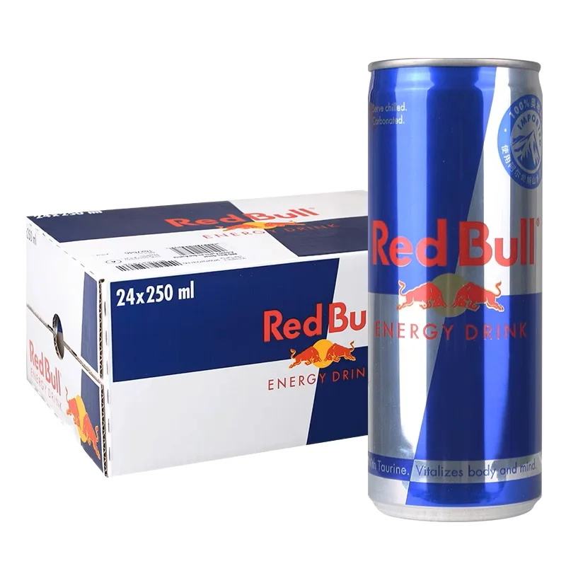 Wholesale 250ml 24cans blue packing redbul factory price taurine original beverages energy drink